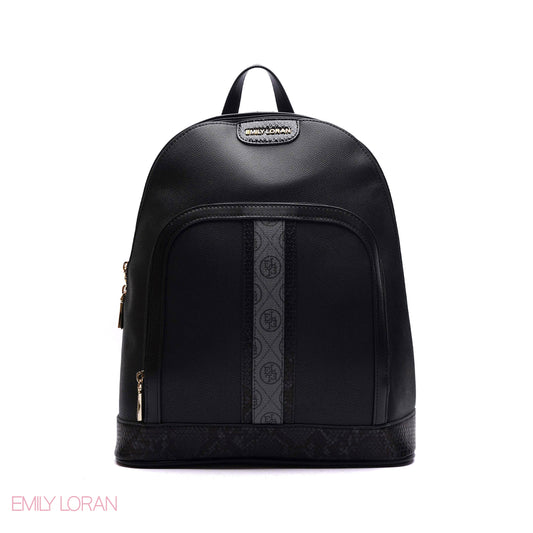 BACKPACK PLANE LEATHER WITH SNACK PRINT ON DOWN OF BAG