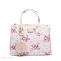 WHITE FLORAL TOTE BAG WITH POUCH - LARGE