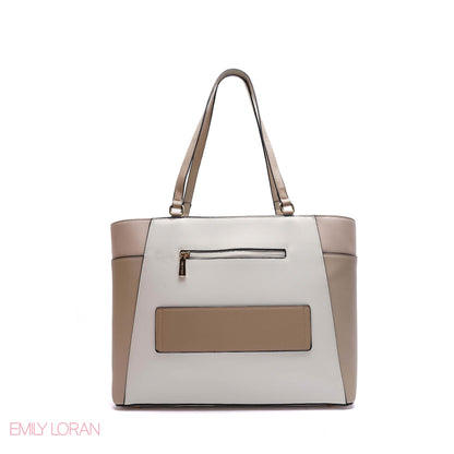 SHOULDER-BAG WITH FRONT POCKET AND FLOWER STRUCTURE - LARGE