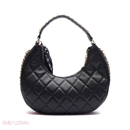 QUILLED HOBO SHOULDER BAG