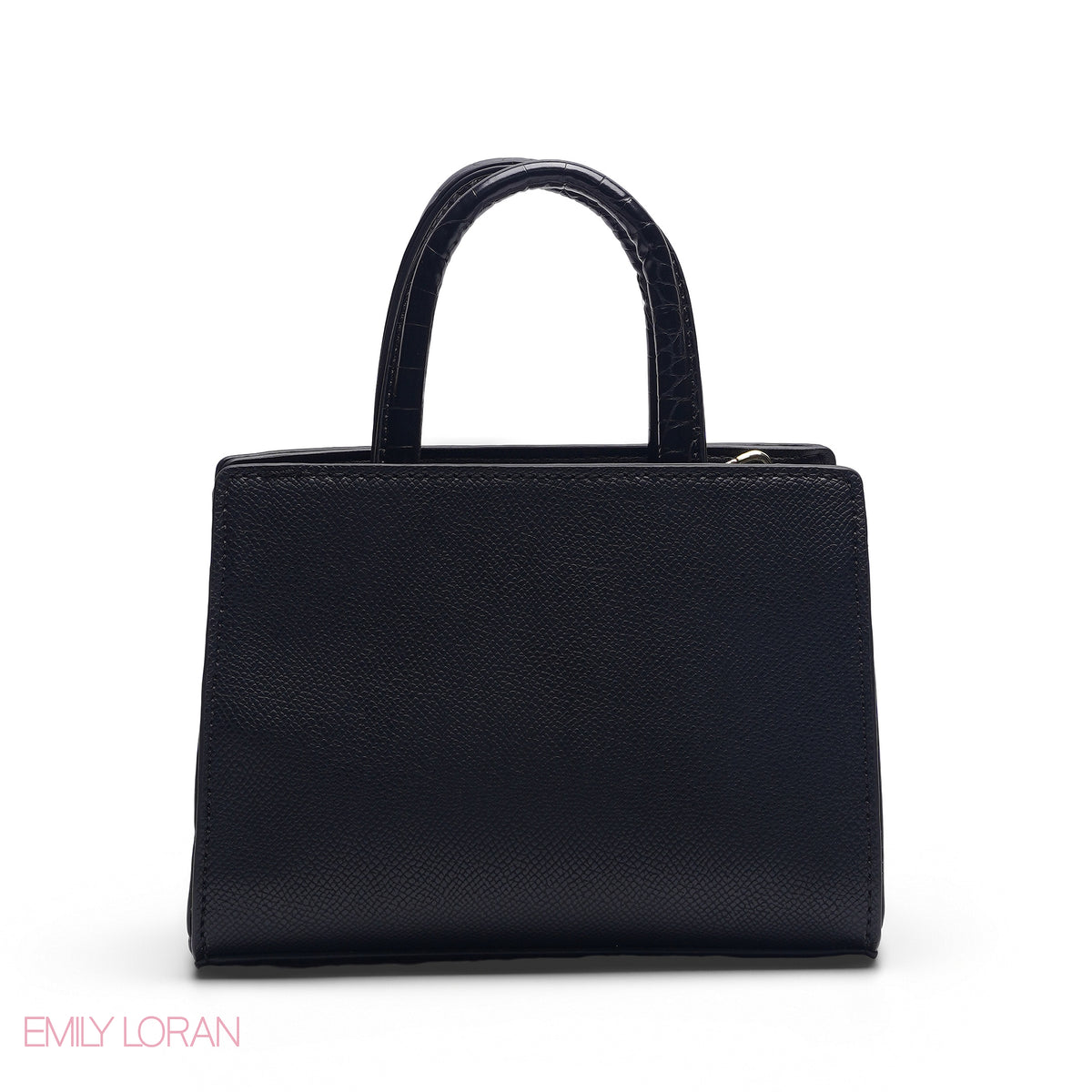 MINI BLACK SOLID BAG WITH GOLD CHAIN