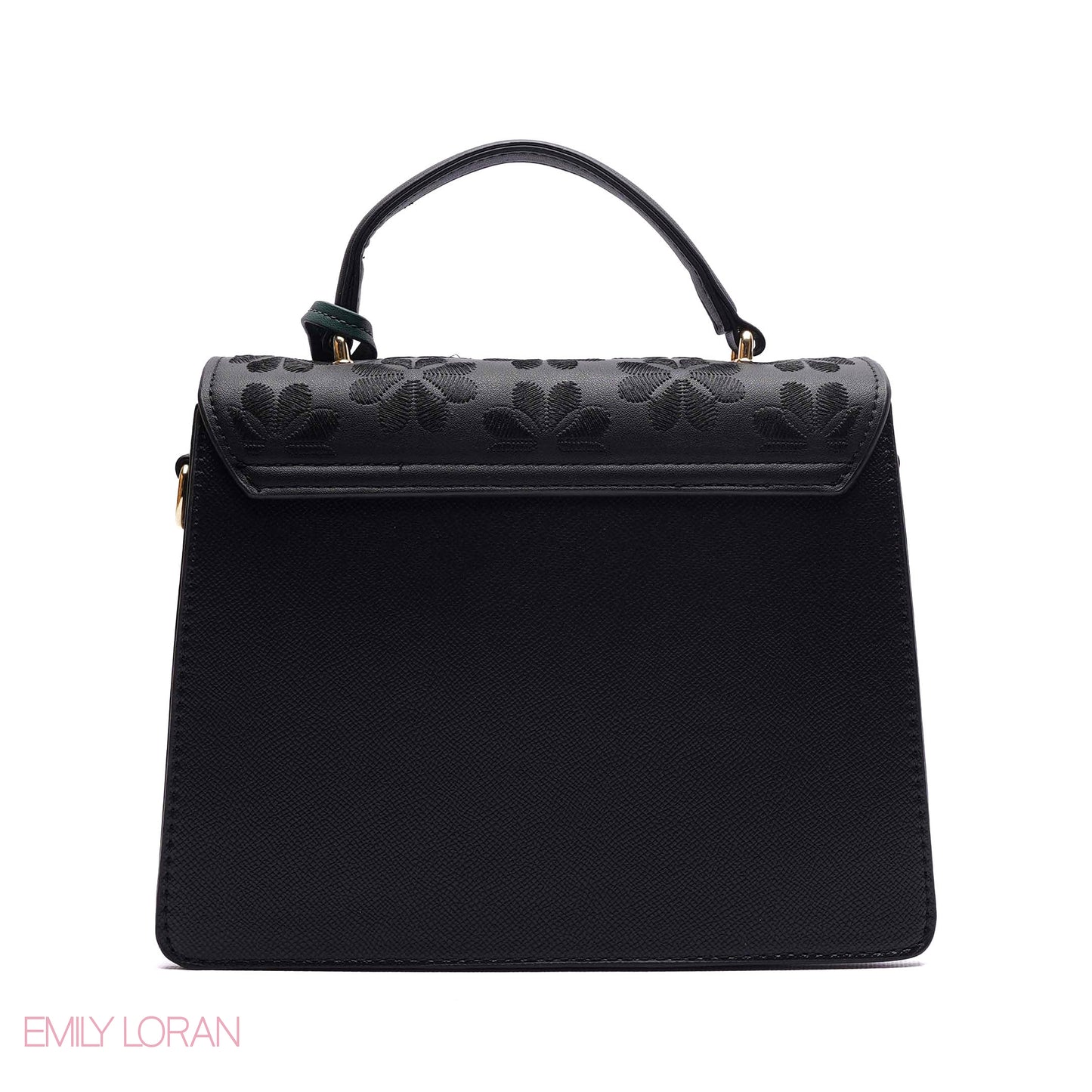 EMBOSSED FLORAL TOP-HANDLE SATCHEL BAG