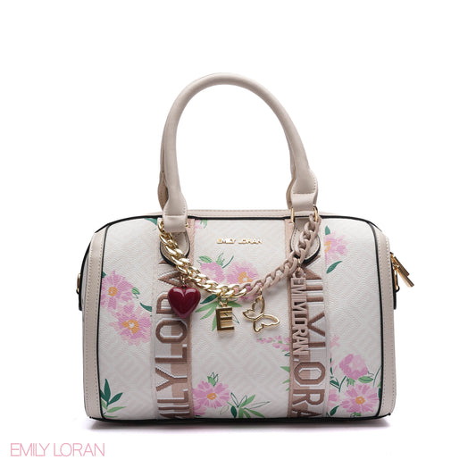 MONOGRAM BARREL BAG WITH CHARM CHAIN - MEDIUM