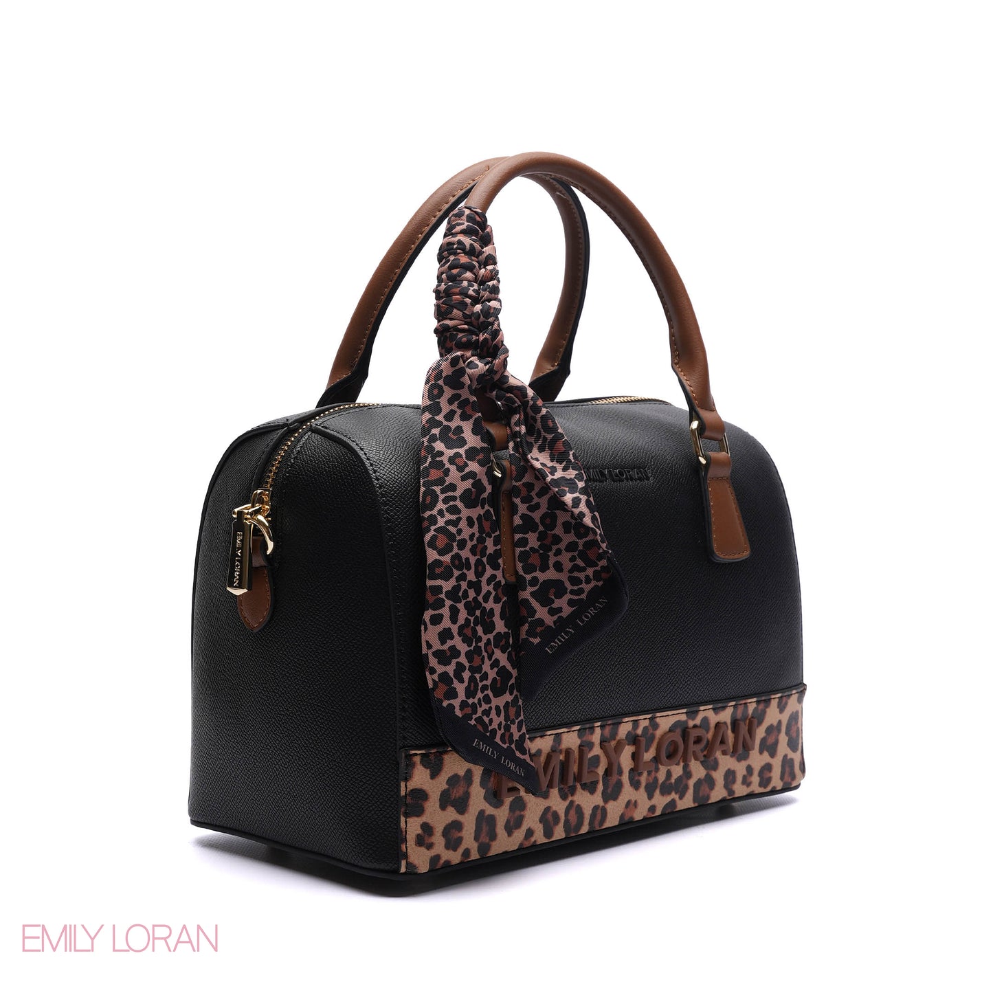 EMBOSSED LOGO SATCHEL BAG - MEDIUM