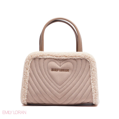 MINI-BAG FUR EDGES WITH FRONT HEART SIGHN - MINI