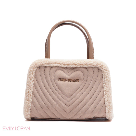 MINI-BAG FUR EDGES WITH FRONT HEART SIGHN - MINI