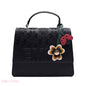 EMBOSSED FLORAL TOP-HANDLE SATCHEL BAG