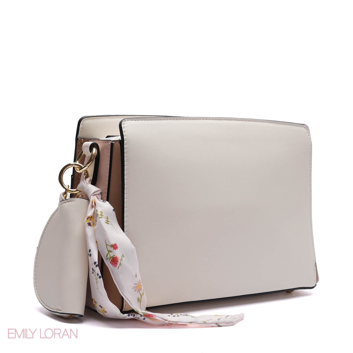 EMBOSSED FLORAL MULTI-TEXTURED CROSSBODY BAG