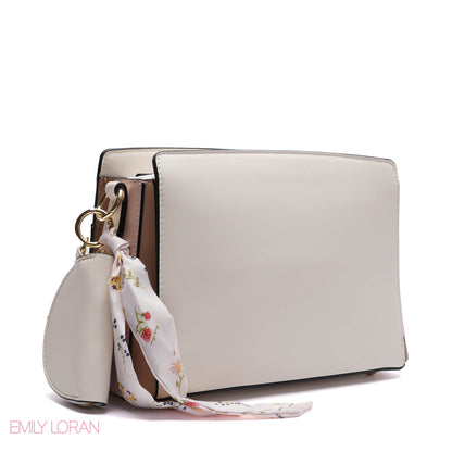 EMBOSSED FLORAL MULTI-TEXTURED CROSSBODY BAG