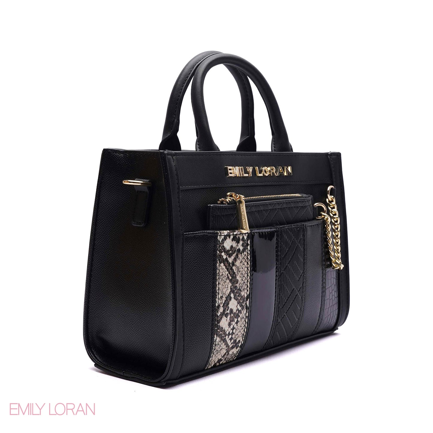 MULTI-TEXTURED PANELLED HANDBAG SET - SMALL
