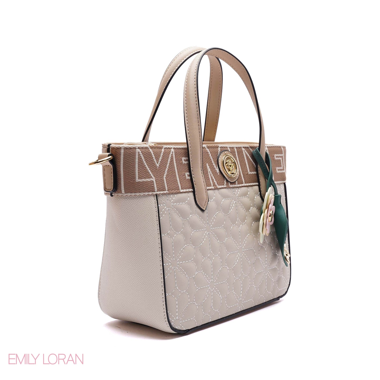 QUILTED FLORAL TOTE BAG