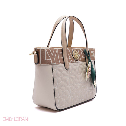 QUILTED FLORAL TOTE BAG
