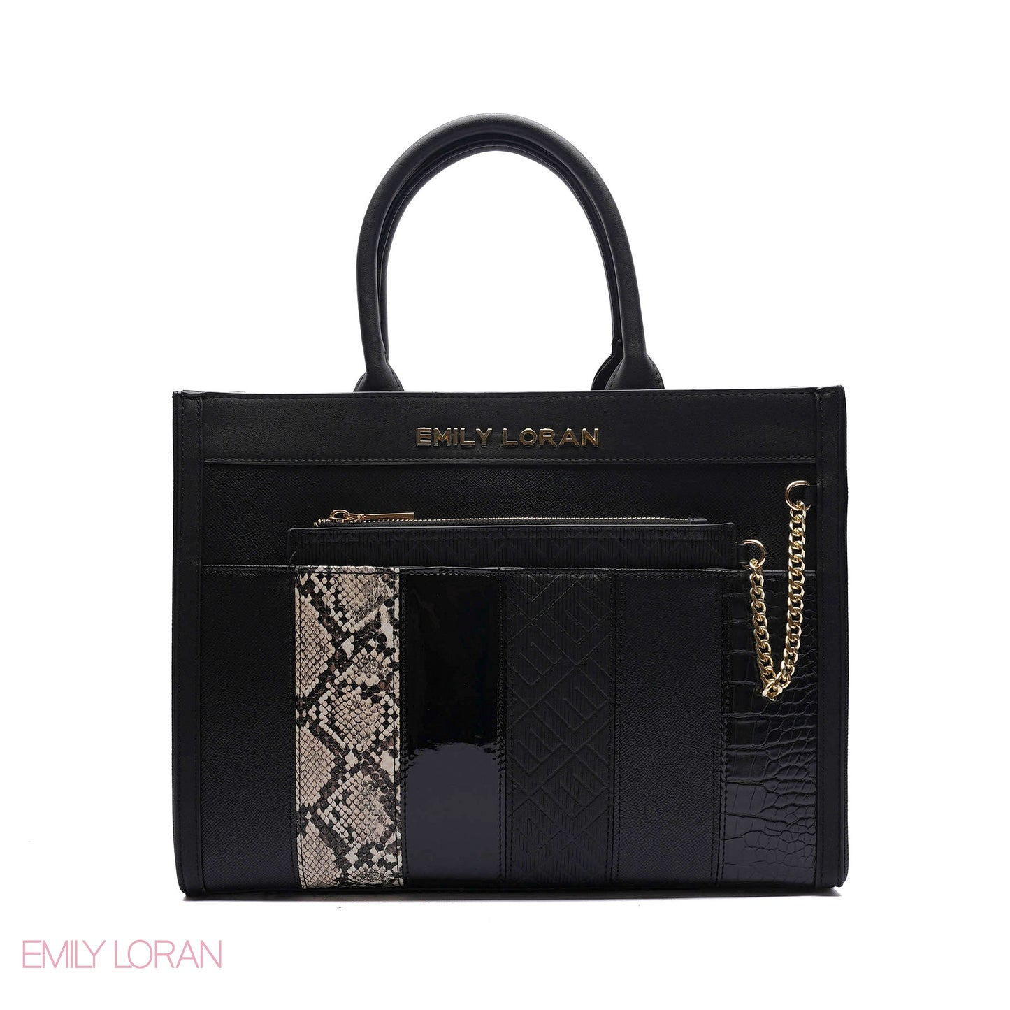 MULTI-TEXTURED PANELLED HANDBAG SET