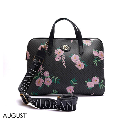 MONOGRAM LAPTOP BAG WITH LOGO WEBBING STRAP