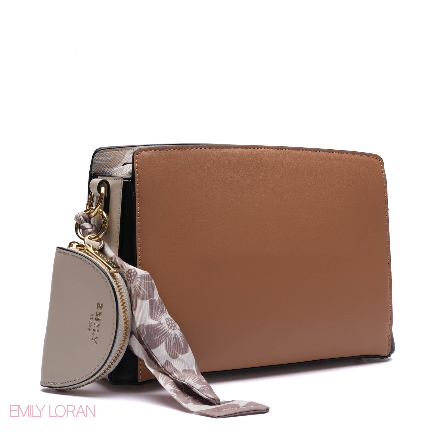 EMBOSSED FLORAL MULTI-TEXTURED CROSSBODY BAG
