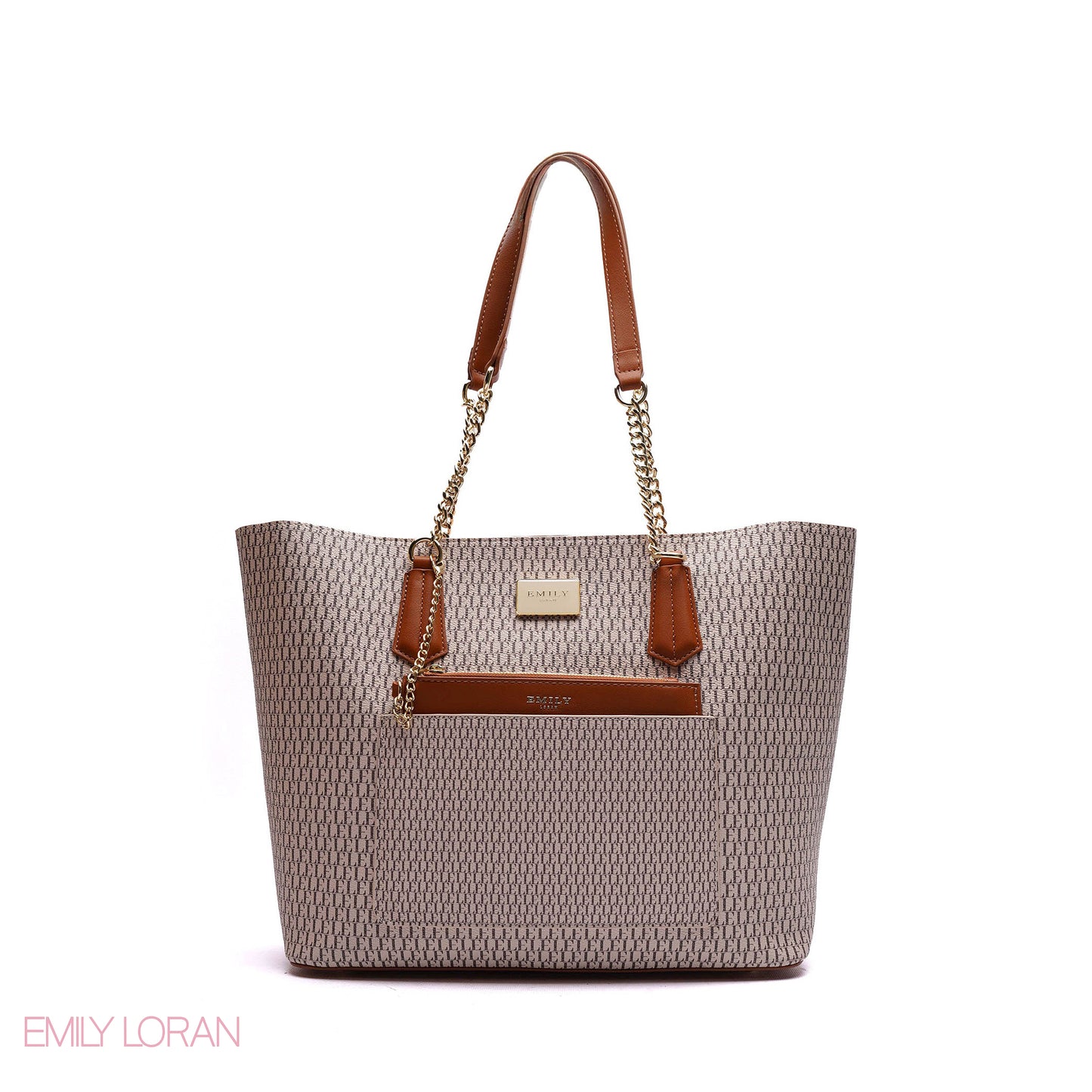 MONOGRAM SHOULDER BAG WITH PRINTED POUCH