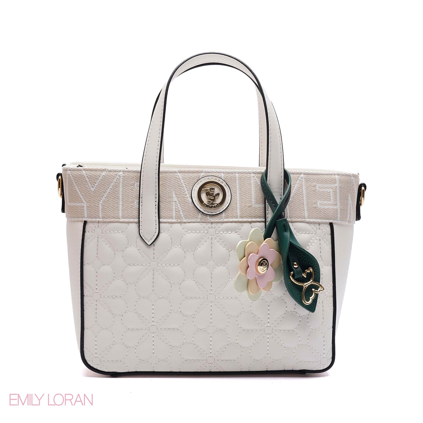 QUILTED FLORAL TOTE BAG