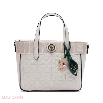 QUILTED FLORAL TOTE BAG