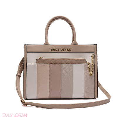 MULTI-TEXTURED PANELLED HANDBAG SET