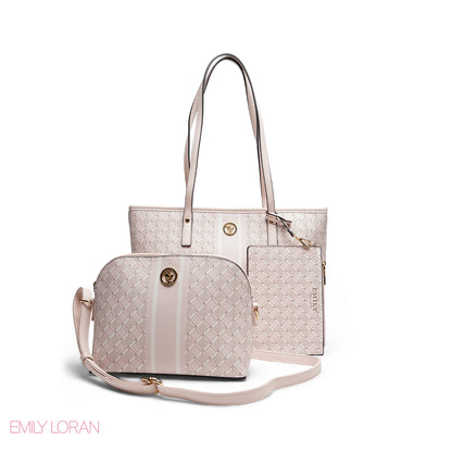 ELEGANT 3-PIECE MONOGRAM TOTE SET