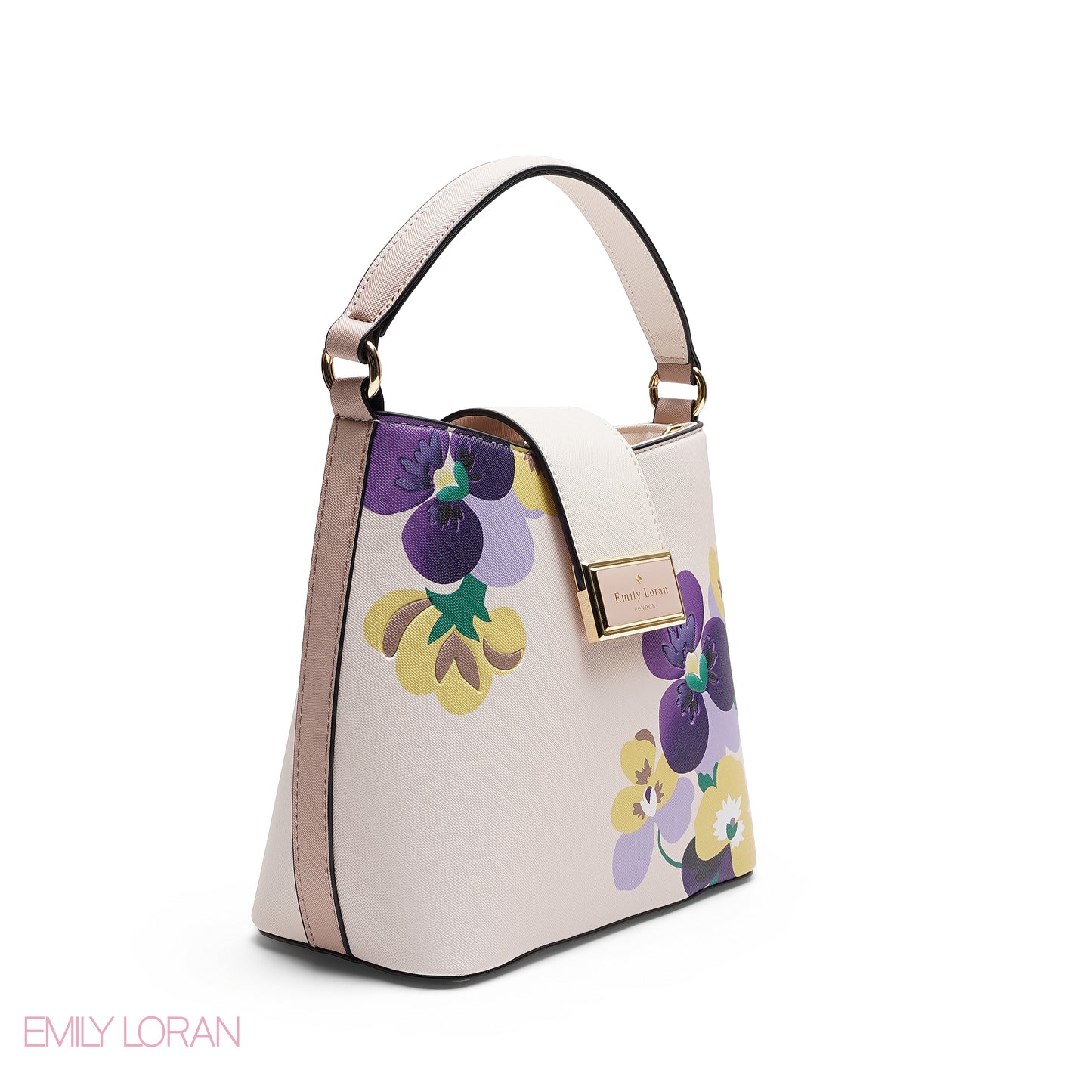 ELEGANT FLORAL PRINT SATCHEL BAG