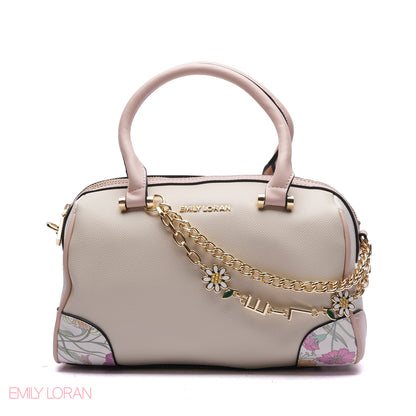 HANDBAG FLOWER PRINT WITH CHAIN - MEDIUM