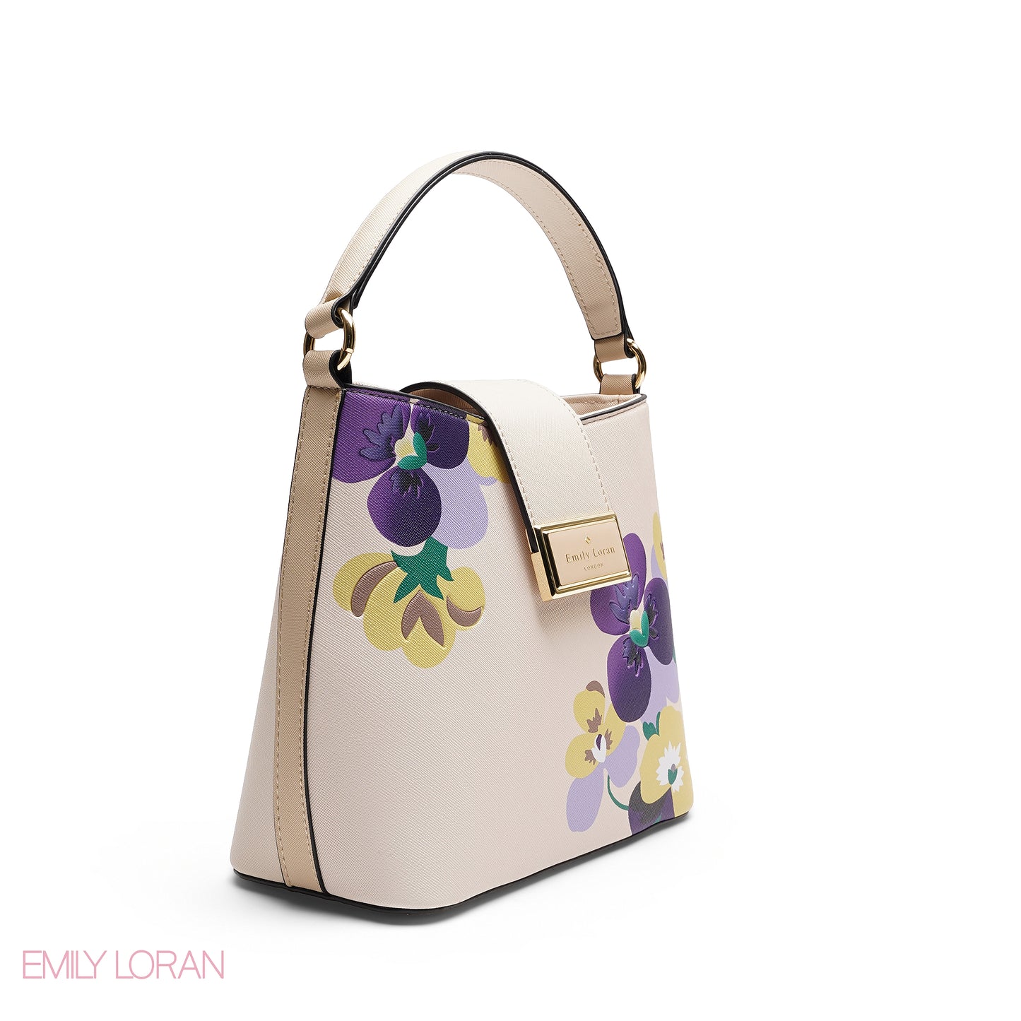 ELEGANT FLORAL PRINT SATCHEL BAG