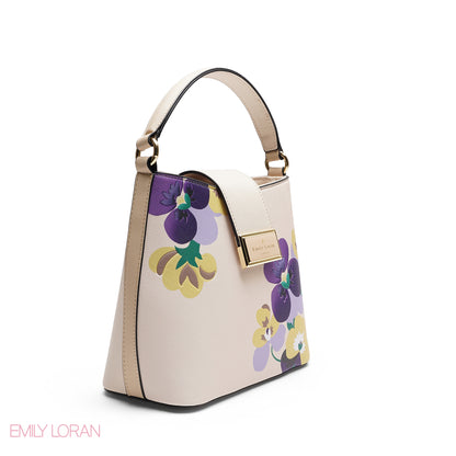 ELEGANT FLORAL PRINT SATCHEL BAG