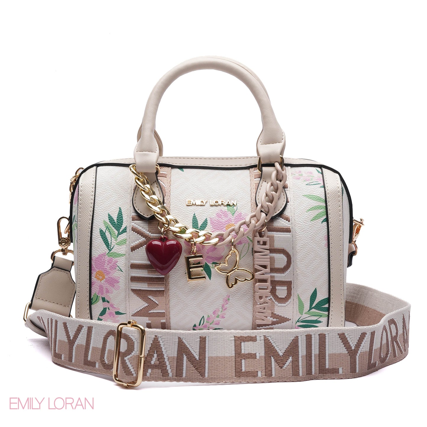 MONOGRAM BARREL BAG WITH CHARM CHAIN - SMALL