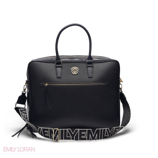 BLACK CLASSIC SATCHEL WORK BAG - LARGE