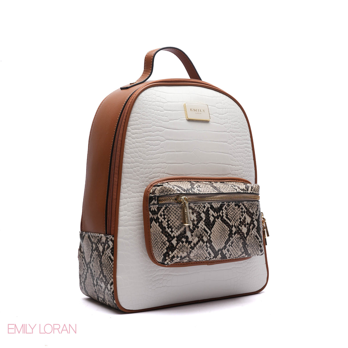 BACKPACK WITH SNACK ADJUSTABLE FRONT WALLET CROC LEATHER