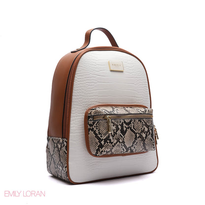 BACKPACK WITH SNACK ADJUSTABLE FRONT WALLET CROC LEATHER