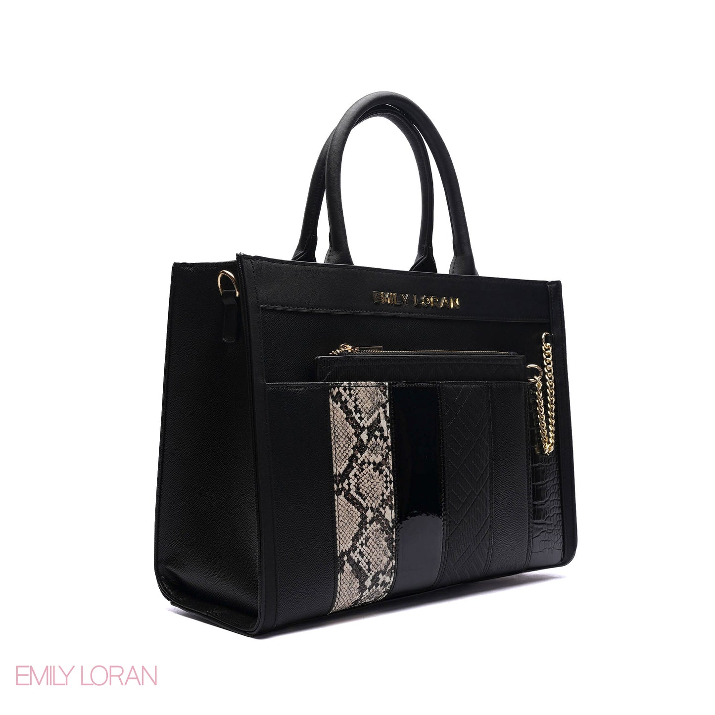 MULTI-TEXTURED PANELLED HANDBAG SET