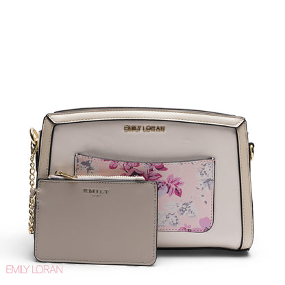CHIC TRI-TONE CROSSBODY WITH POUCH BAG