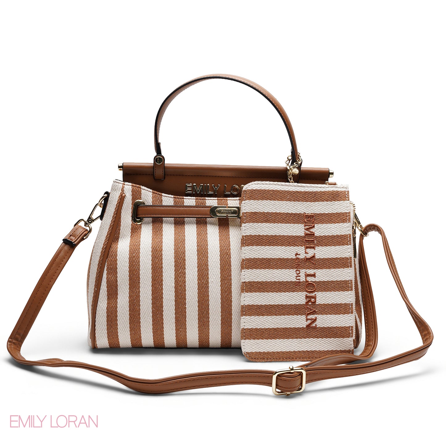 EMILY LORAN STRIPED CANVAS BAG