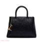 EMBOSSED FLORAL PANELLED SATCHEL BAG - LARGE