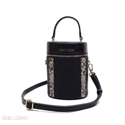 ELEGANT STRUCTURED CYLINDER VANITY BAG