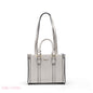 MINI WHITE BAG WITH FLORAL TRIM & GOLD CHAIN