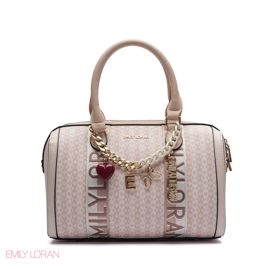 MONOGRAM BARREL BAG WITH CHARM CHAIN - MEDIUM