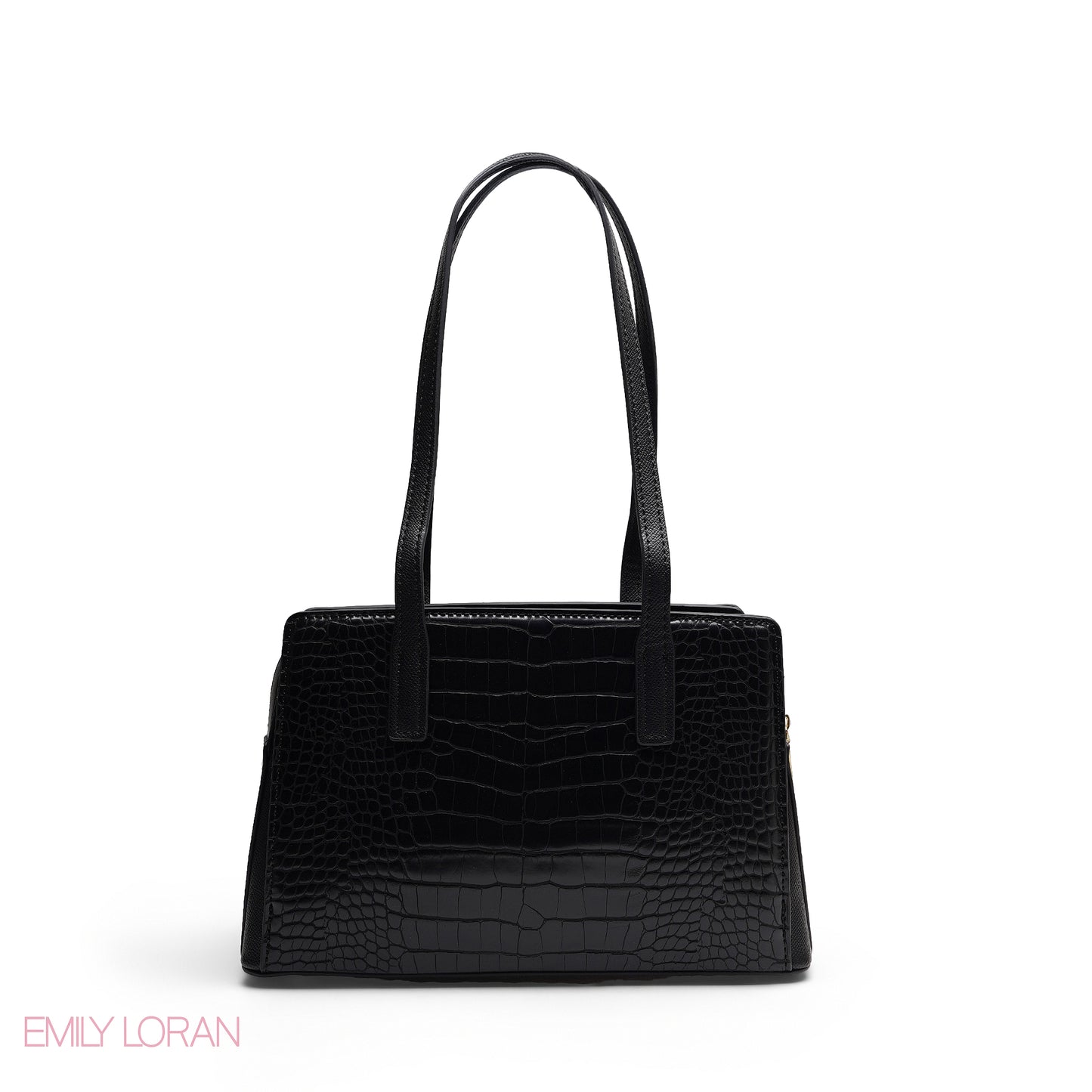 REFINED TOP HANDLE TOTE WITH EXOTIC CROC-EMBOSSED TEXTURE BAG
