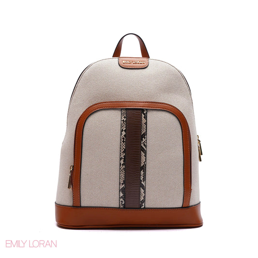 BACKPACK CLOTH MATERIAL WITH SNAKE PRINT ON FRONT OF POCKET