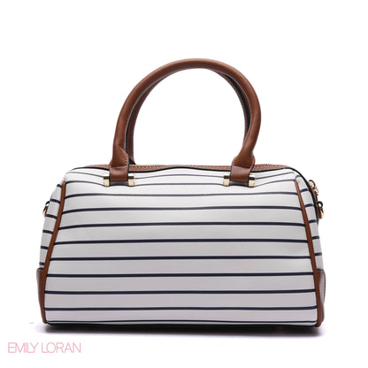HANDBAG STRIPED PRINT WITH CHAIN