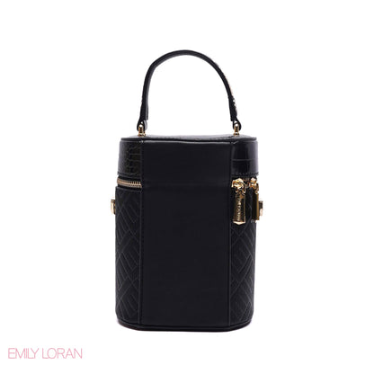 ELEGANT STRUCTURED CYLINDER VANITY BAG