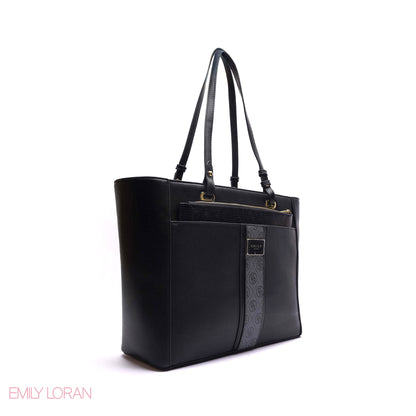 SHOULDER BAG WITH ADJUSTABLE POUCH AND SIMPLE LOGO - LARGE