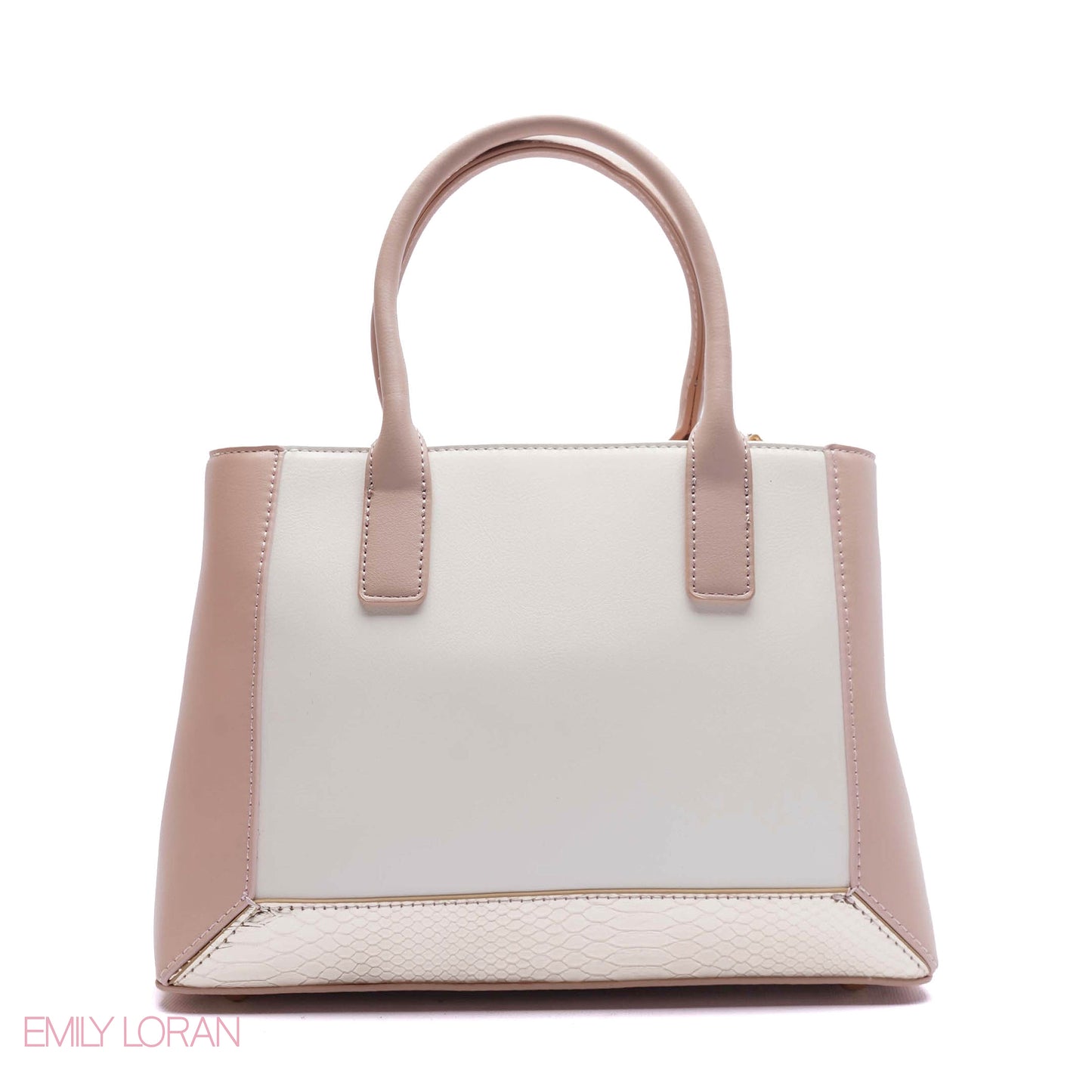 EMBOSSED FLORAL PANELLED SATCHEL BAG - SMALL
