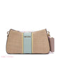 STRAW PANELLED SHOULDER BAG