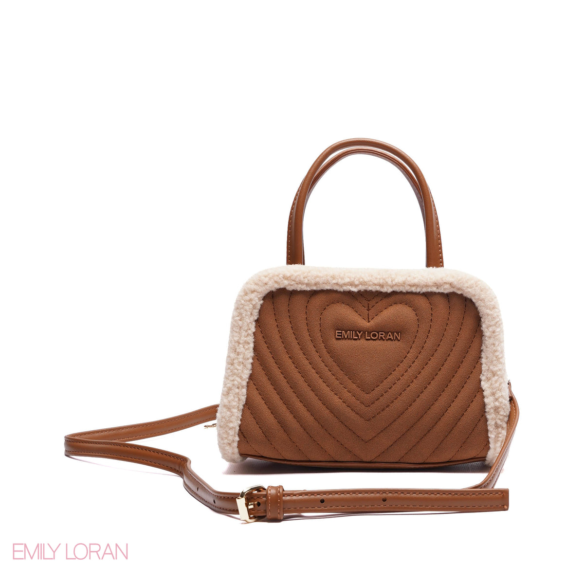 MINI-BAG FUR EDGES WITH FRONT HEART SIGHN - MINI
