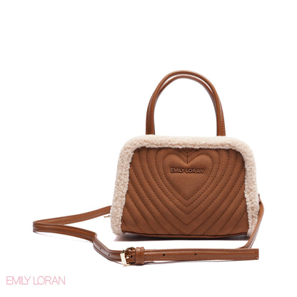 MINI-BAG FUR EDGES WITH FRONT HEART SIGHN - MINI