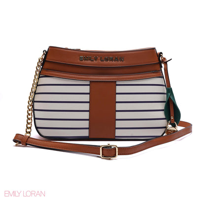 ELEGANT MULTI-TONE PANELLED CROSSBODY BAG
