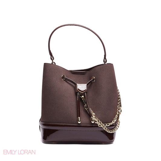 HANDBAG WITH SIMPLE LOCK DESIGNING WITH GOLD CHAIN - SMALL